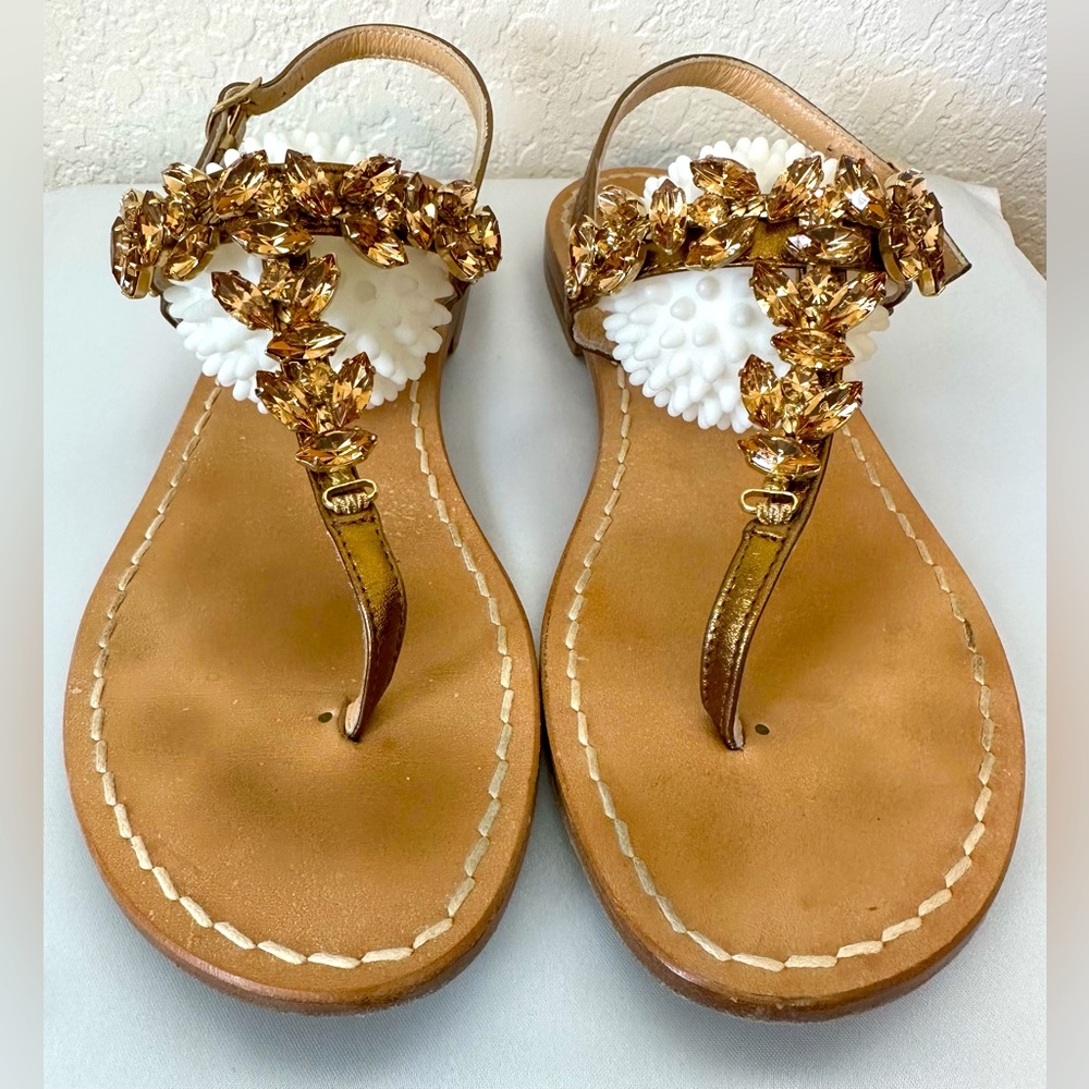 Safari Positano Vero Cuoio Embellished w/ Bronzed Swarovski, Size 38 - Picture 3 of 6